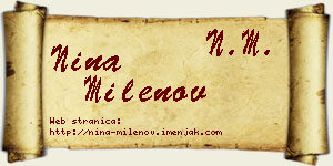 Nina Milenov vizit kartica